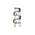 Modern Wooden Open Shelf Unit with Metal Frame
